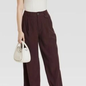 A New Day Wide Leg Burgundy Dress Pants Size 2